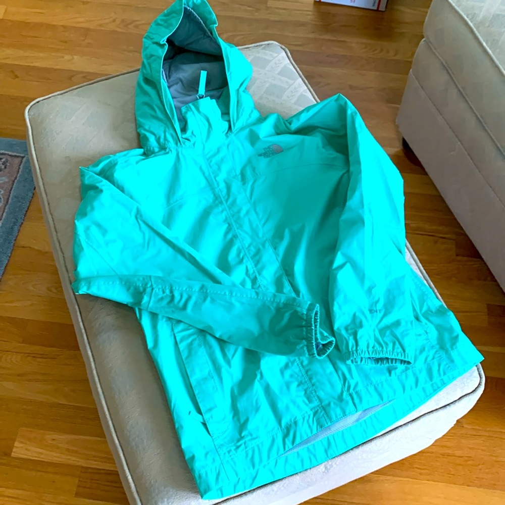 Northface windbreaker, mint green, girls 10-12.